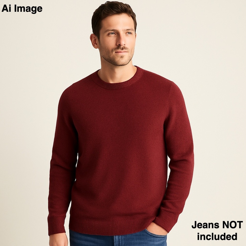 NWT Gap Men XXL Crewneck Sweater Zinfandel Soft Pullover Classic Warm‎ Casual